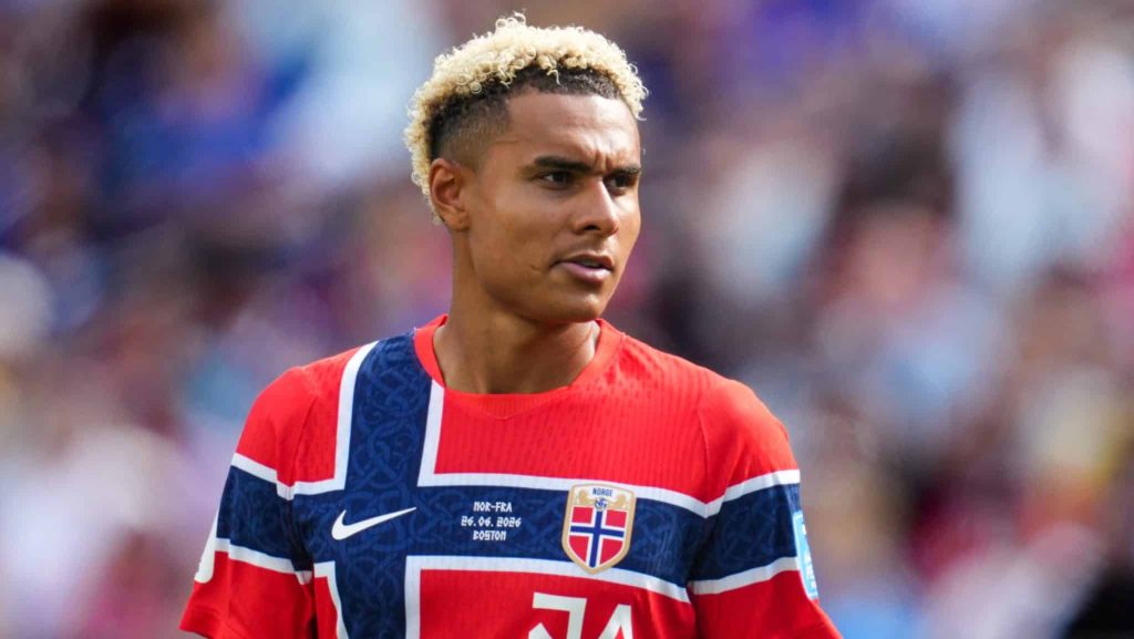Antonio Nusa em ação pela Noruega