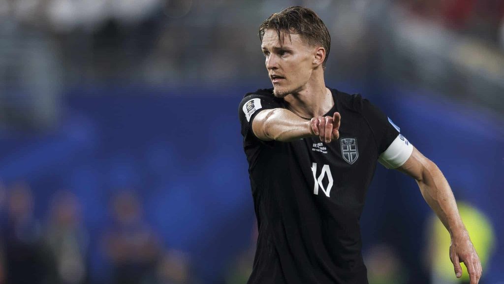 Martin Odegaard em ação pela Noruega